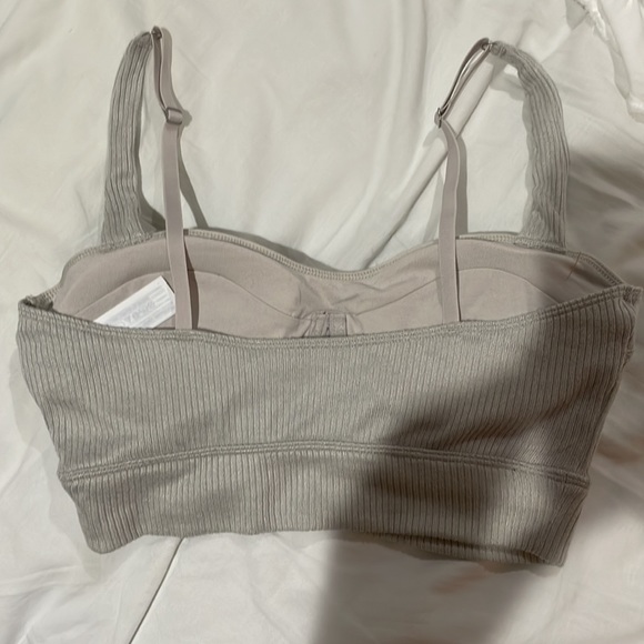 GILLY HICKS HEATHER GRAY RIBBED BUSTIER BRA TOP IN SIZE LARGE - Picture 4 of 6